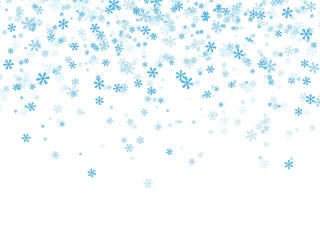 创意雪花元素蓝色雪花边框下雪PNG素材